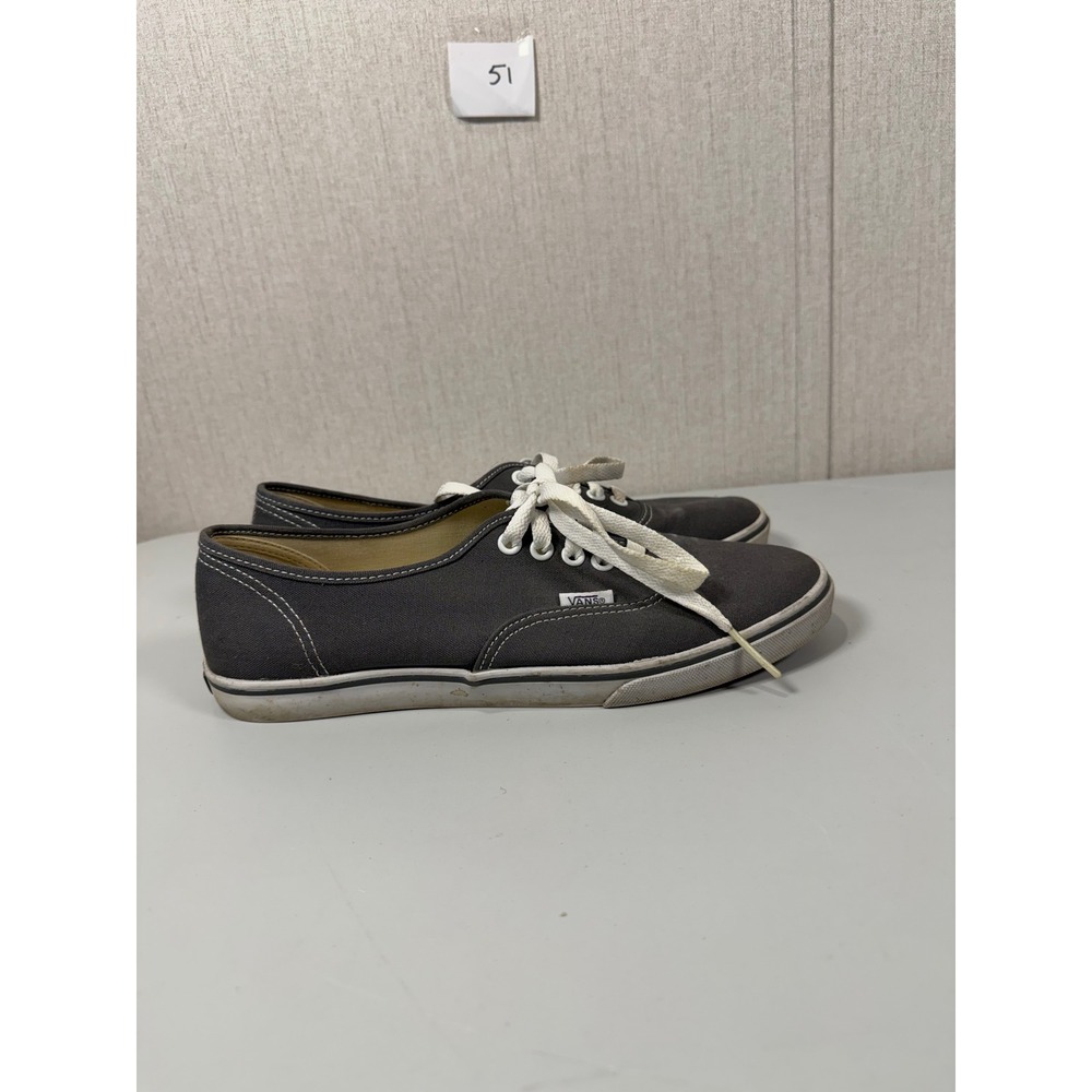 Vans Authentic Charcoal Gray Canvas Low Top Sneakers Mens 7.5‎ Womens 9 TB9C